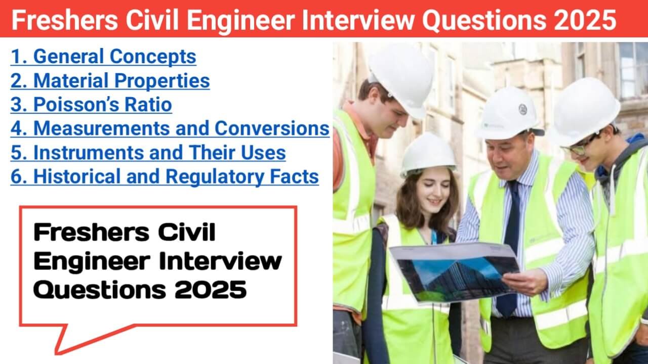 Freshers Civil Engineer Interview Questions 2025 | Interview Question And Answer For Freshers Engineer