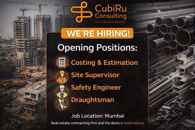 CubiRu Consulting Hiring 2026 | For Real Estate Contracting firm and the doors & metal industry
