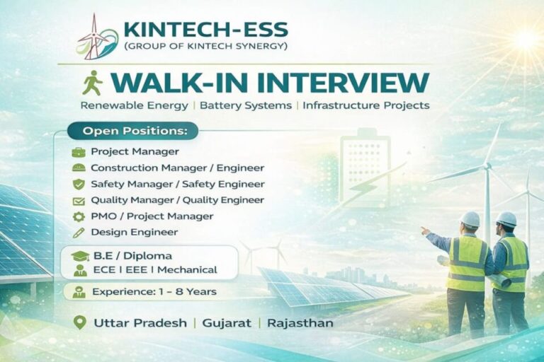 KINTECH-ESS Latest Walk-In Interview 2026 | Dates: 26th & 27th December 2025
