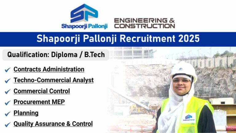 Shapoorji Pallonji Recruitment 2026 | For Civil Engineers & Construction Professionals Needed | Civil & MEP Jobs in Mumbai