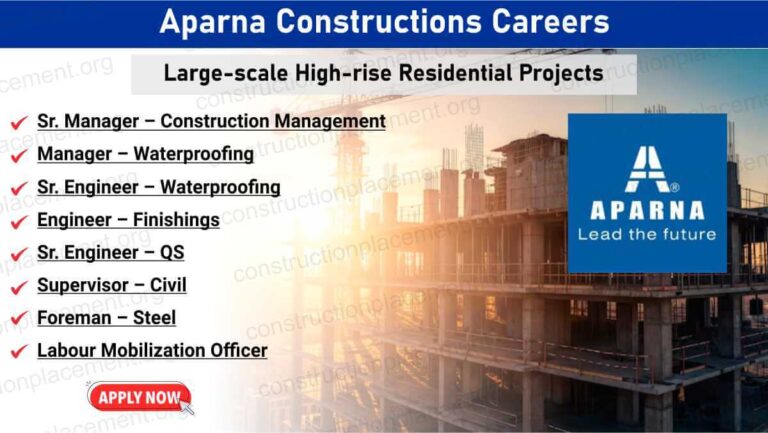 Aparna Constructions Hiring 2026 | Highrise Building Projects Jobs 2026
