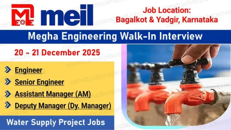 Megha Engineering Walk-In Interview 2026 | Engineer to Dy Manager Jobs | Karnataka Water Projects