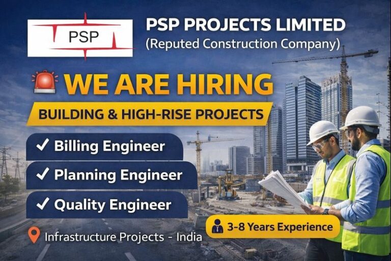 PSP Projects Limited Hiring 2026 | For Building & High-Rise Construction Projects