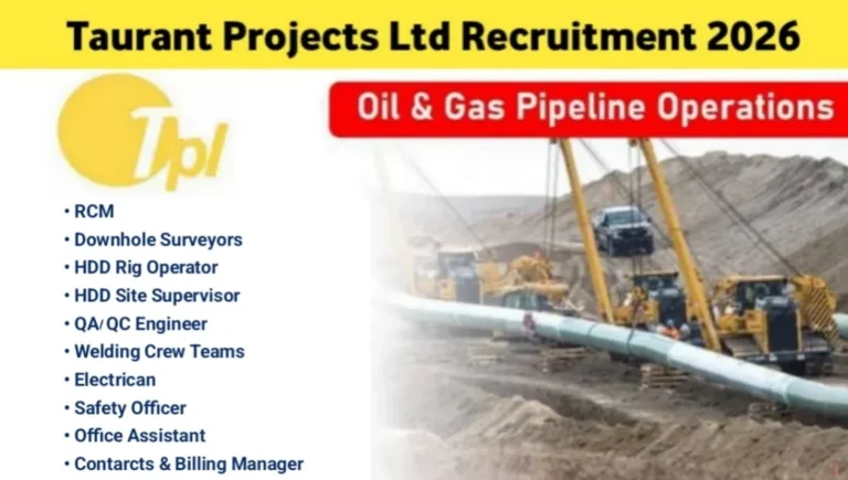 Taurant Projects Ltd hiring 2026 | For Oil & Gas (CGD) pipeline projects aur HDD works